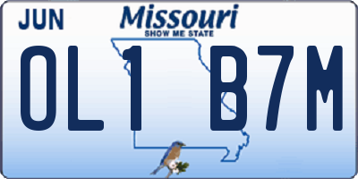 MO license plate OL1B7M