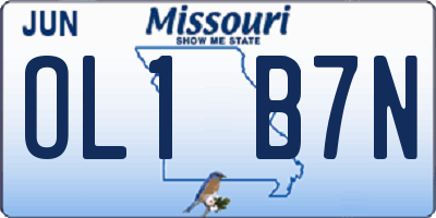 MO license plate OL1B7N