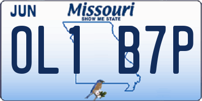 MO license plate OL1B7P