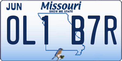 MO license plate OL1B7R