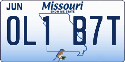 MO license plate OL1B7T