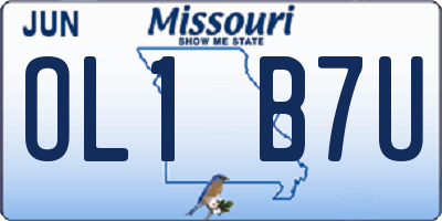 MO license plate OL1B7U