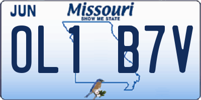 MO license plate OL1B7V