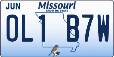 MO license plate OL1B7W