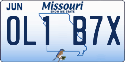 MO license plate OL1B7X