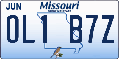 MO license plate OL1B7Z