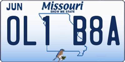 MO license plate OL1B8A