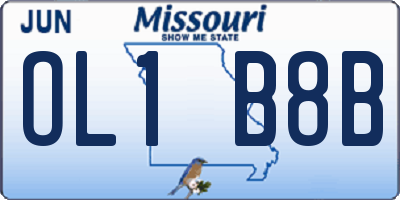 MO license plate OL1B8B