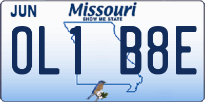 MO license plate OL1B8E