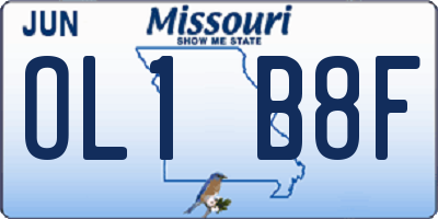 MO license plate OL1B8F