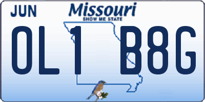 MO license plate OL1B8G