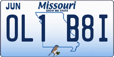MO license plate OL1B8I