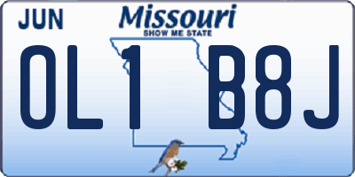 MO license plate OL1B8J
