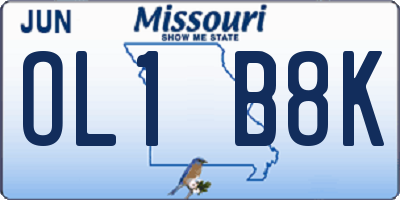 MO license plate OL1B8K