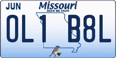 MO license plate OL1B8L