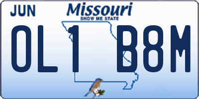 MO license plate OL1B8M