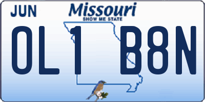 MO license plate OL1B8N