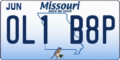MO license plate OL1B8P