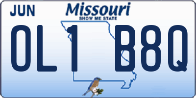 MO license plate OL1B8Q