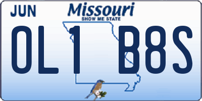 MO license plate OL1B8S