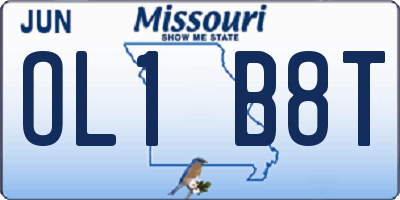 MO license plate OL1B8T