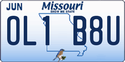 MO license plate OL1B8U