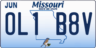 MO license plate OL1B8V