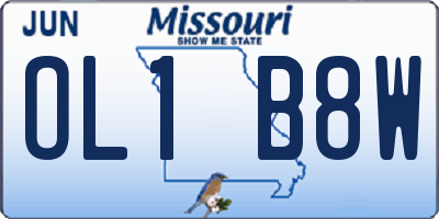 MO license plate OL1B8W