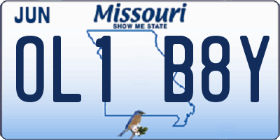 MO license plate OL1B8Y