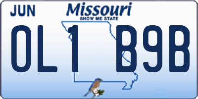 MO license plate OL1B9B