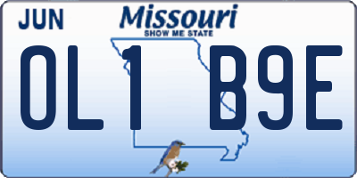 MO license plate OL1B9E