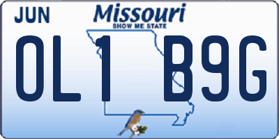 MO license plate OL1B9G