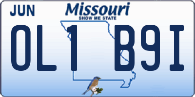 MO license plate OL1B9I