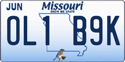 MO license plate OL1B9K