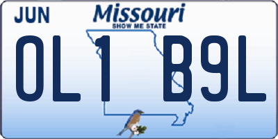 MO license plate OL1B9L