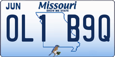 MO license plate OL1B9Q