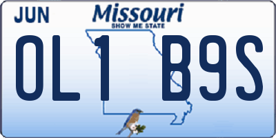 MO license plate OL1B9S