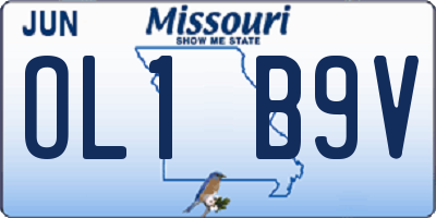 MO license plate OL1B9V