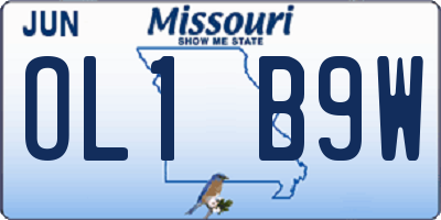 MO license plate OL1B9W