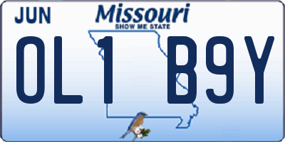 MO license plate OL1B9Y