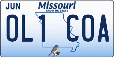 MO license plate OL1C0A