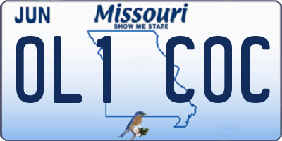 MO license plate OL1C0C