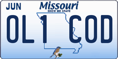 MO license plate OL1C0D