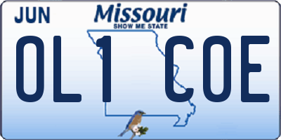 MO license plate OL1C0E