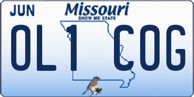 MO license plate OL1C0G