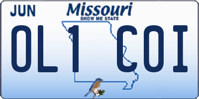MO license plate OL1C0I