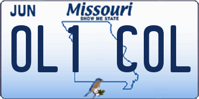 MO license plate OL1C0L