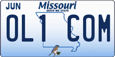 MO license plate OL1C0M