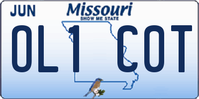 MO license plate OL1C0T