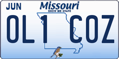 MO license plate OL1C0Z